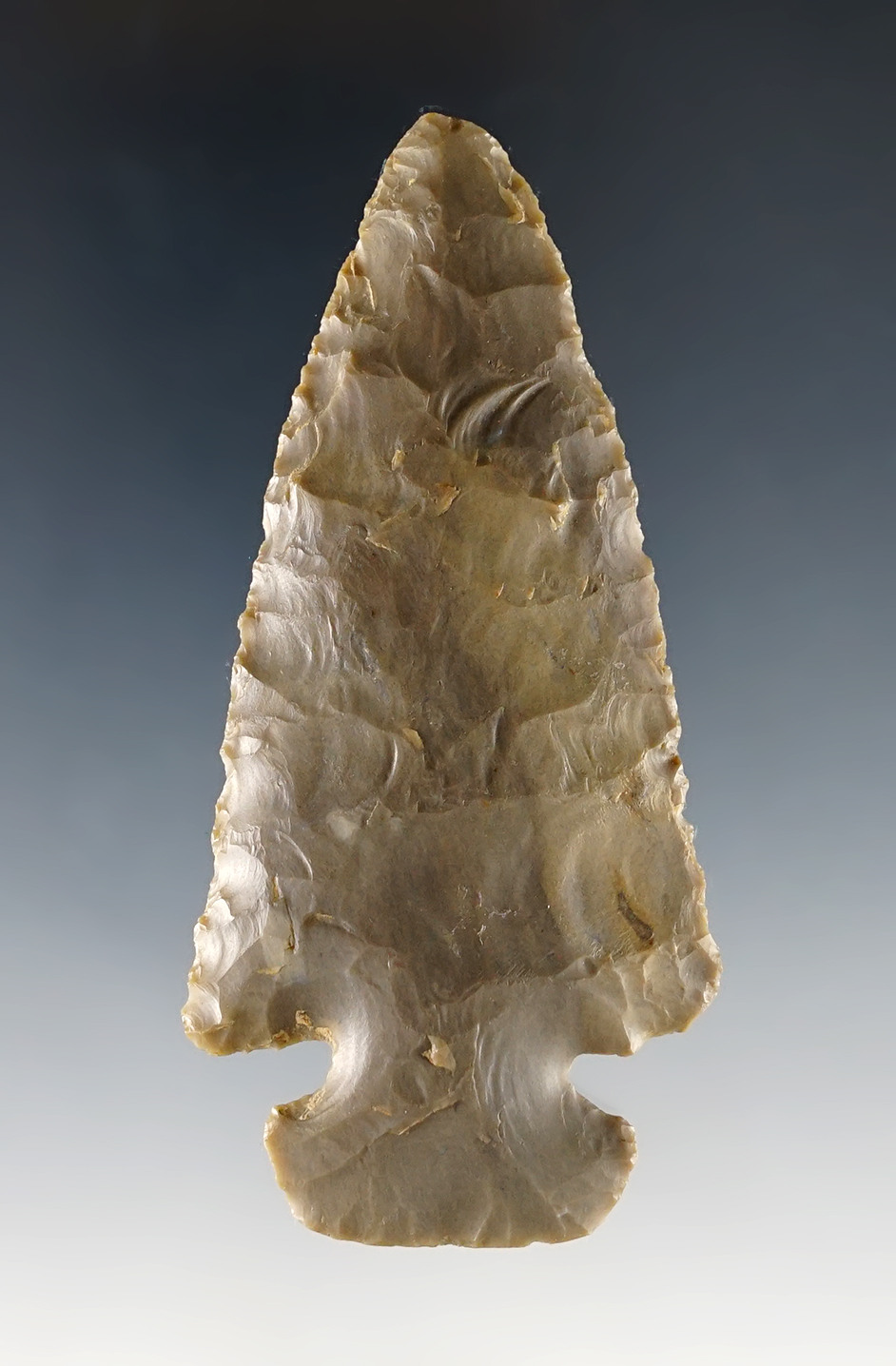 3 1/16" Ohio Dovetail made from patinated Hornstone Flint. Bennett COA.