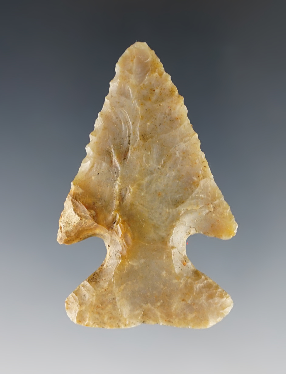 Fine 2 7/16" Thebes made from Flint Ridge Flint. Found in Marion Co., Ohio. 