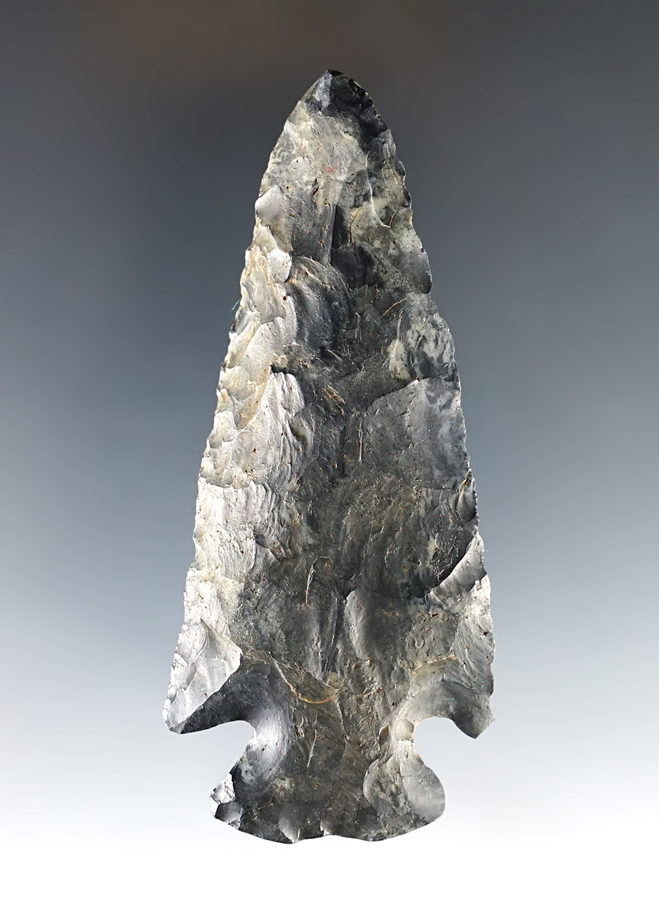 Classic 3 1/4" Notched Base Dovetail found in Columbiana Co., Ohio. Bennett COA.