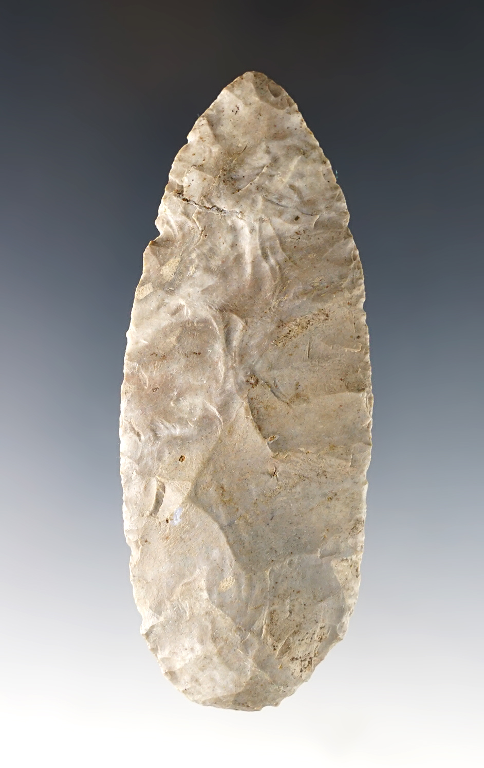 Well made blade that measures 3 13/16". Found in Crawford Co., Ohio.