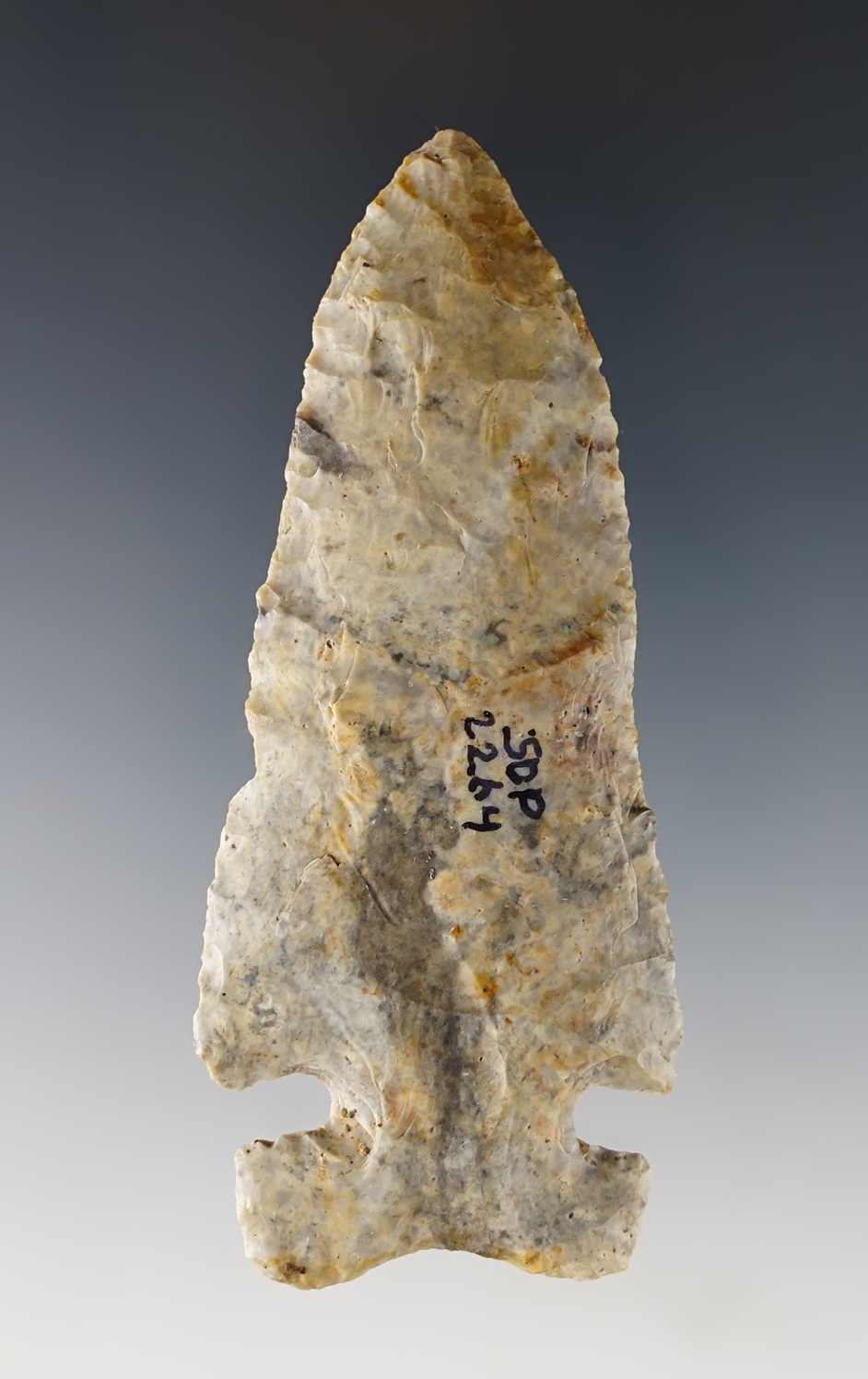 Superb! 3 9/16" Archaic Thebes made from Coshocton Flint. Richland Co., Ohio.