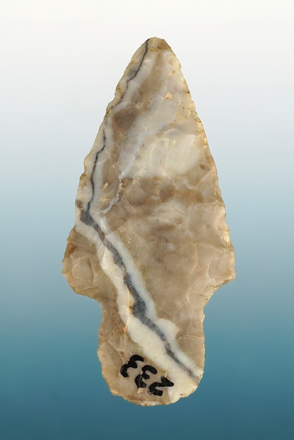 2 3/8" Adena found in Ross Co., Ohio by Phil Kientz who gave it to Jack Hooks as a gift in 1964.