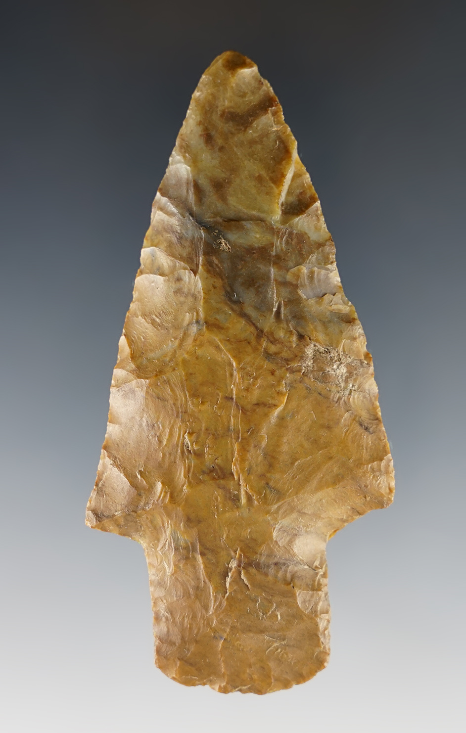 3 3/8" heavily patinated and colorful Adena. Found in Marion Co., Ohio. 