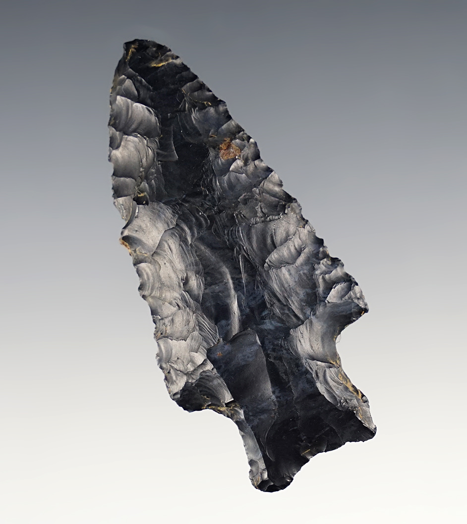 2 7/8" Ohio Heavy Duty made from glossy black Coshocton Flint. Ex. Vietzen. Dickey COA.