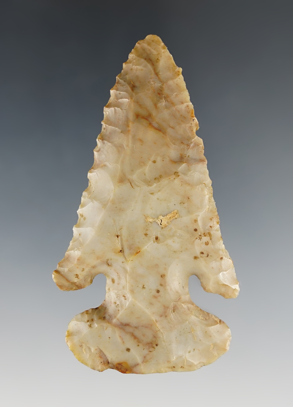 Sale highlight! 3" archaic Thebes deep notch dog leg bevel. One side appears to be slightly "E" notched.