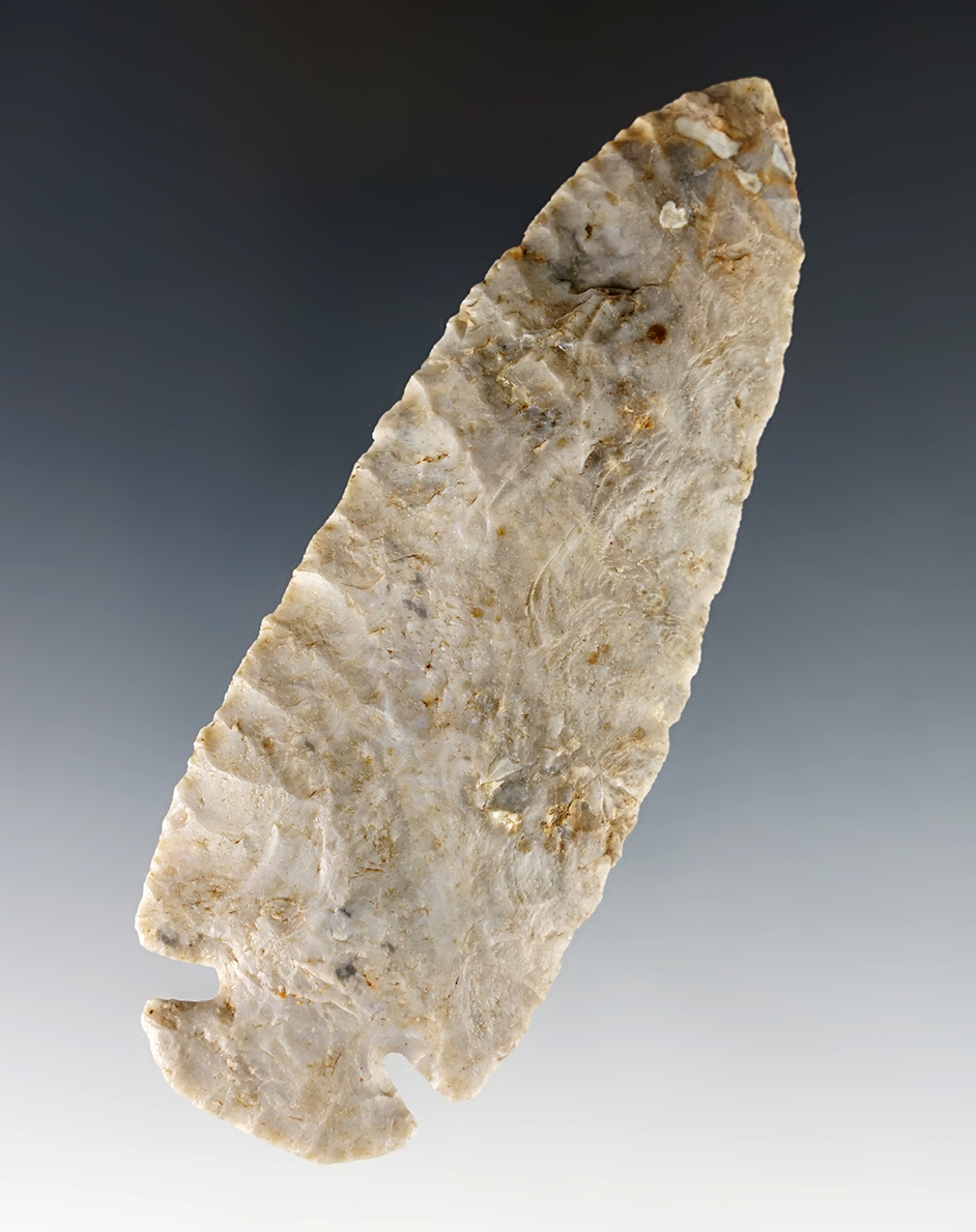 4 1/16" very nice Archaic Dovetail that is well made and symmetrical. found in Franklin Co., Ohio.