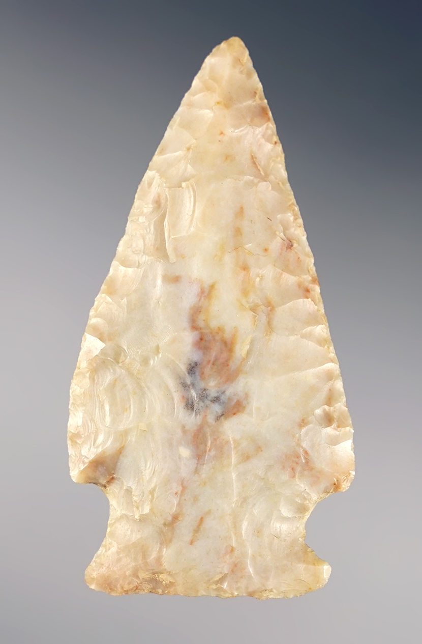 3" Ohio Hopewell made from high-grade Flint Ridge Flint. Ex. Wehrle collection.