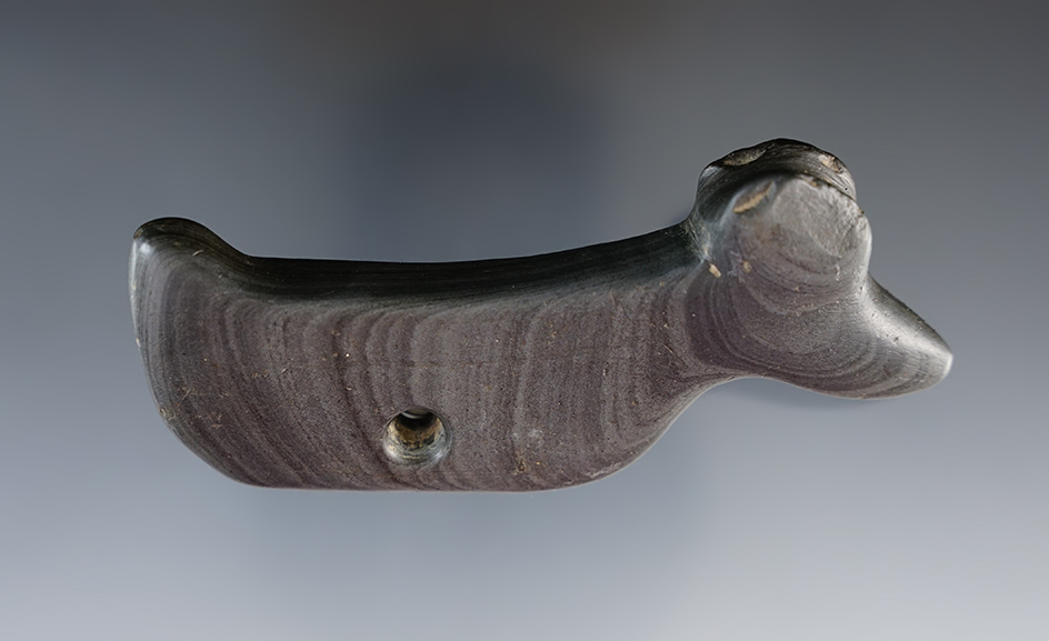 Unique 3 1/2" Glacial Kame Birdstone Pendant found in Allen Co., Ohio. Ex. Richard Schilling Collect