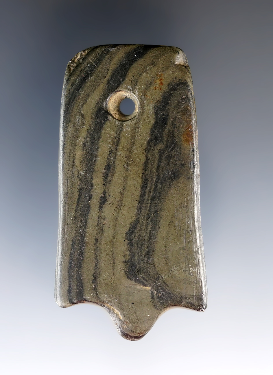 2 3/4" Hopewell "Bat" Pendant found by Ernie Banks in Van Wert Co., Ohio. Pictured in Ohio Arch.!