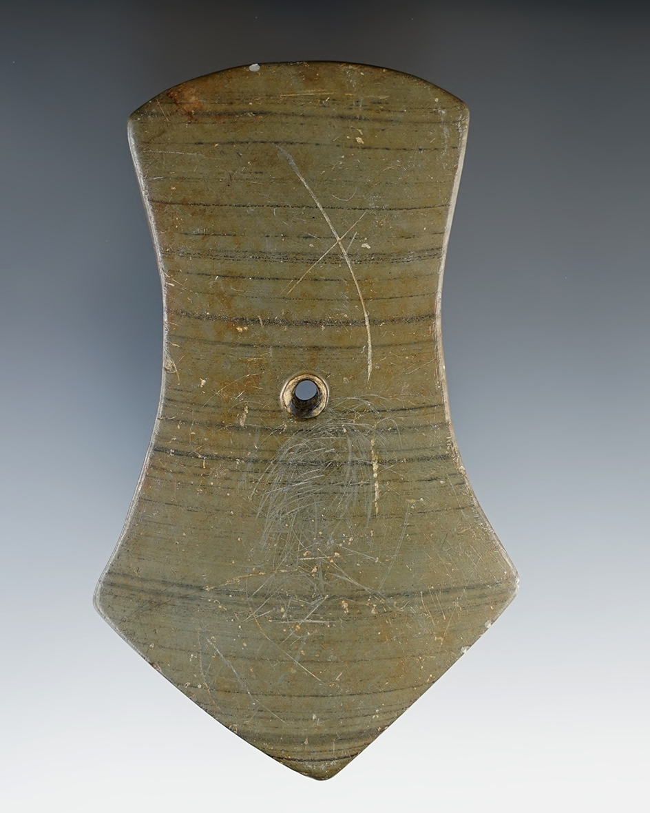 4 1/4" Hopewell Pentagonal Pendant found in Trumbull Co., Ohio. Pictured in several books!