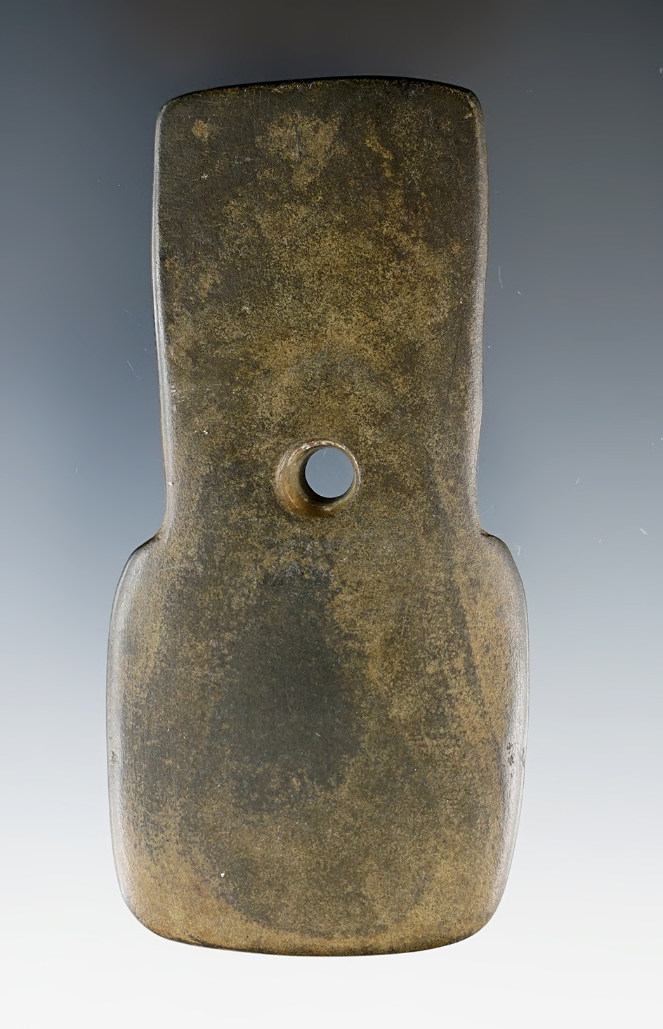 3 11/16" Hopewell Shovel Pendant made from highly polished Mottled Slate, found in Ohio. Pictured!