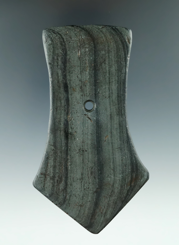 4 7/16" Hopewell Pentagonal Pendant found in Brown Co., Ohio. Pictured in Prehistoric Art Volume XVI