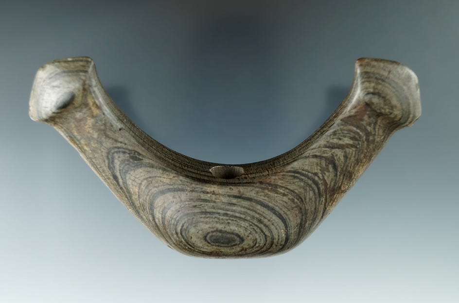 4 5/8" Archaic Knobbed Lunate found in Delaware Co., Ohio. Pictured!