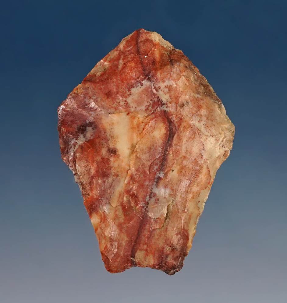 Excellent style on this 1 5/16" Paleo Spedis with small flutes - Multi-color variegated Jasper. 