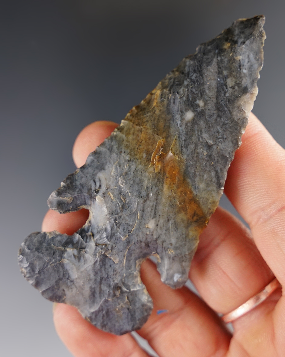 3 1/4" Archaic Bevel made from Coshocton Flint. Found in Defiance Co., Ohio. 