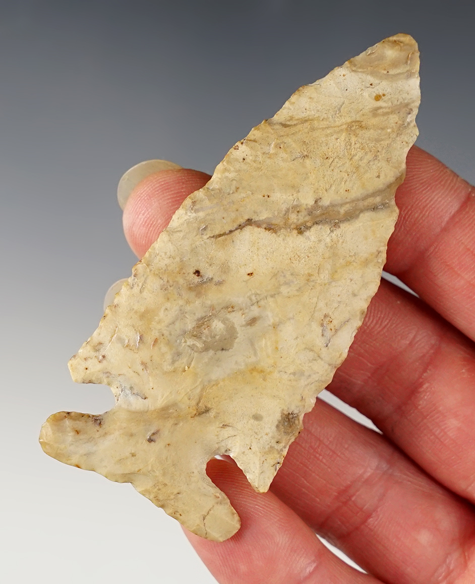 3 1/8" Sidenotch that is nicely styled. Found in Shelby Co., Ohio. 