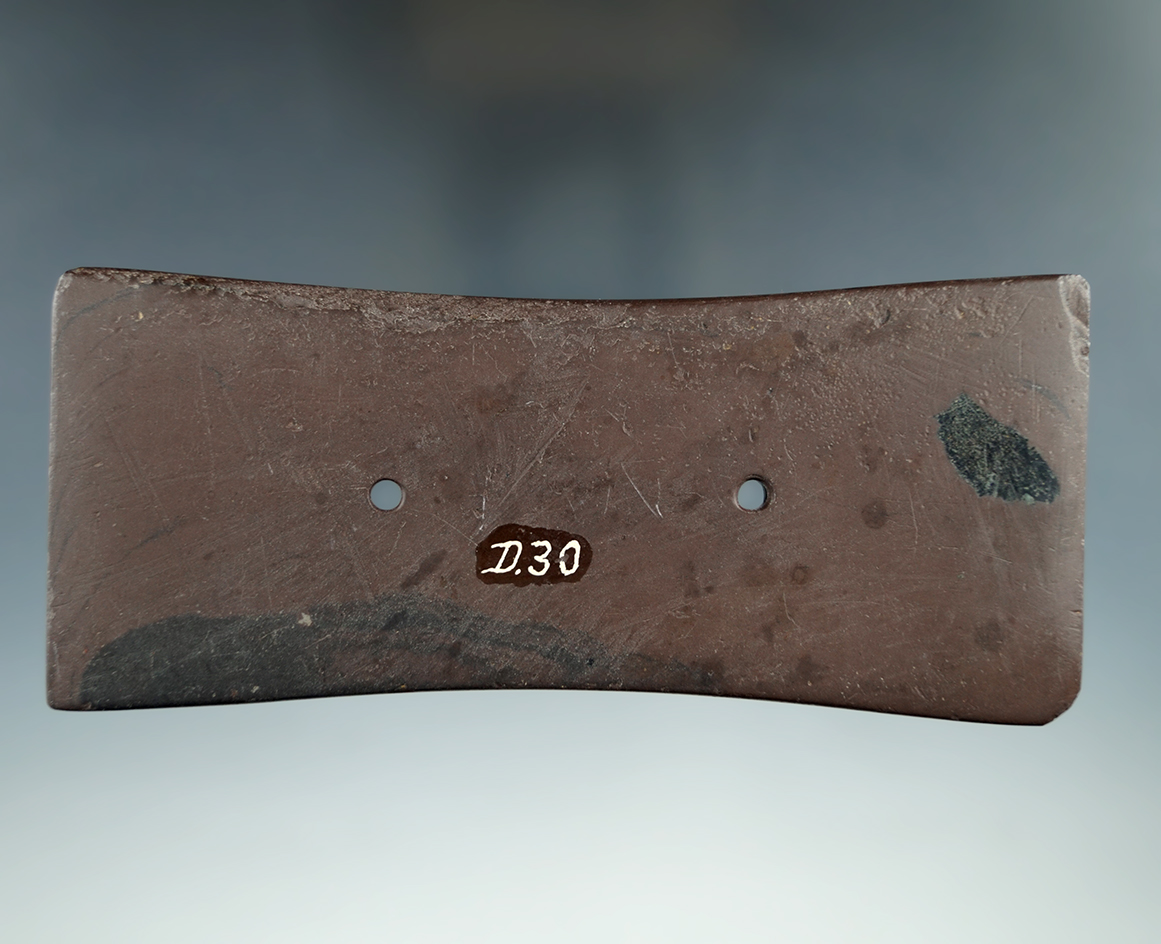 5 5/8" Adena Tablet Gorget - Franklin Co., Ohio. Pictured.  Ex. Meuser, Driskill,Fisher Collections.