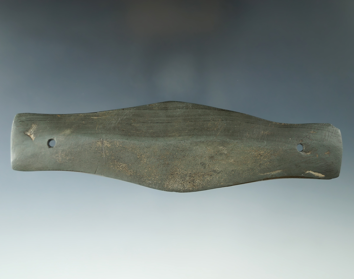 6" Ridged Hopewell Expanded Center Gorget - Licking Co., Ohio. Pictured!