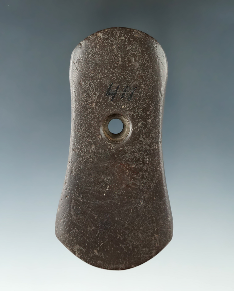 3 5/8" Adena Pendant made from red Slate, found in Darke Co., Ohio.  Comes with a Davis COA.