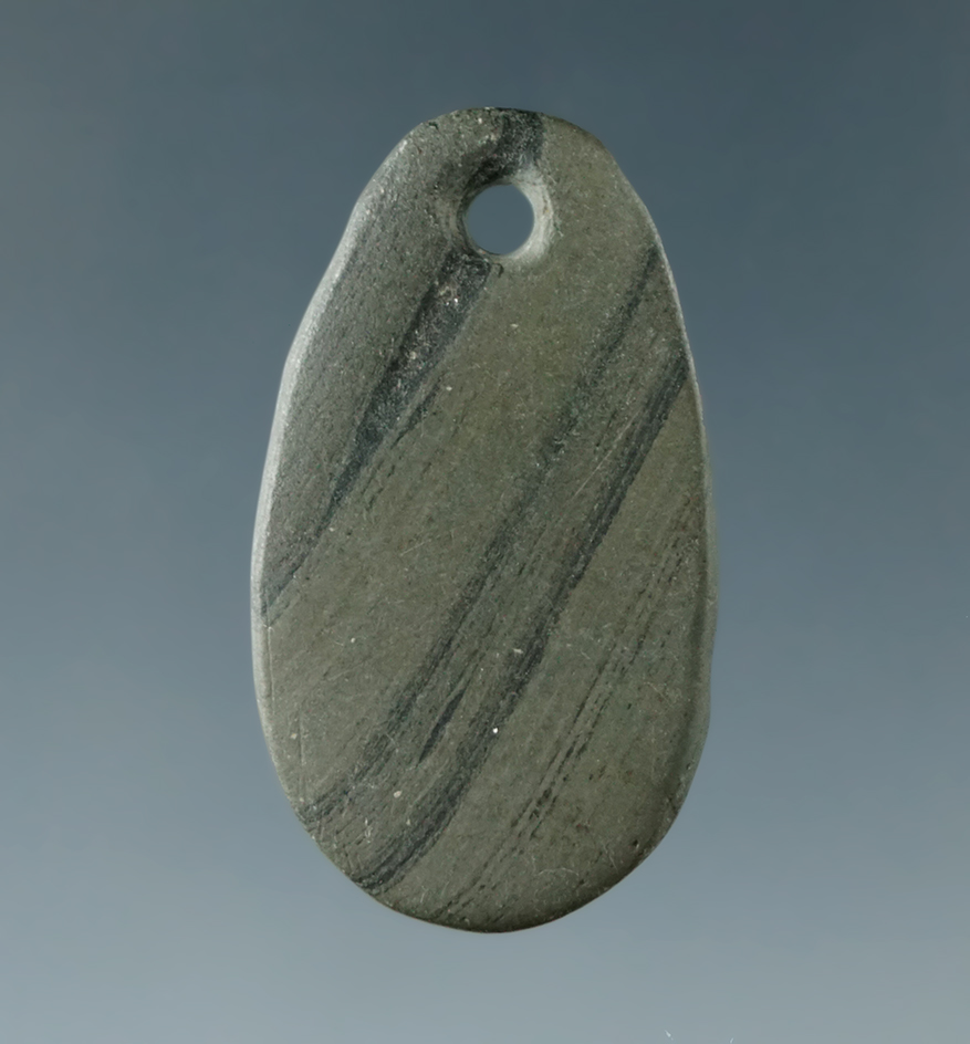 1 7/16" Miniature Ft. Ancient Pendant found in or near Quaker City, Noble Co., Ohio. Pictured.