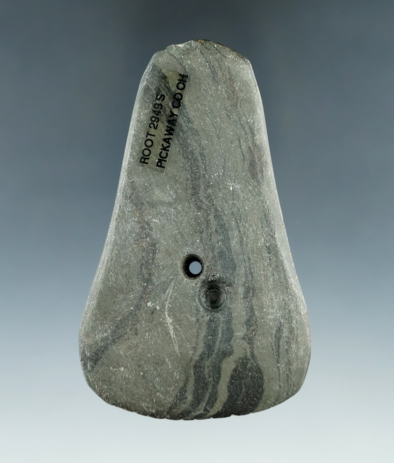 3 1/2" Hopewell Pendant with tallies on one side, and heavily engraved surface - Pickaway County.