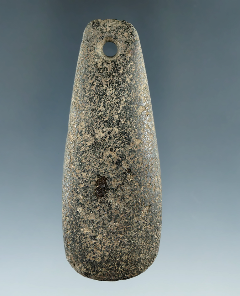 3" Teardrop Pendant made from black and tan Hardstone. Ex. Bill Tiell Collection.