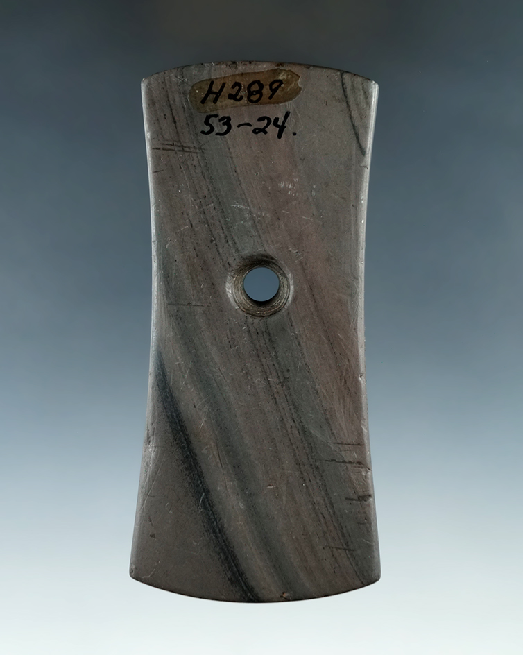 4 1/8" Adena Bi-Concave Pendant found in Ohio. Pictured in Who's Who Volume 2, page 43.