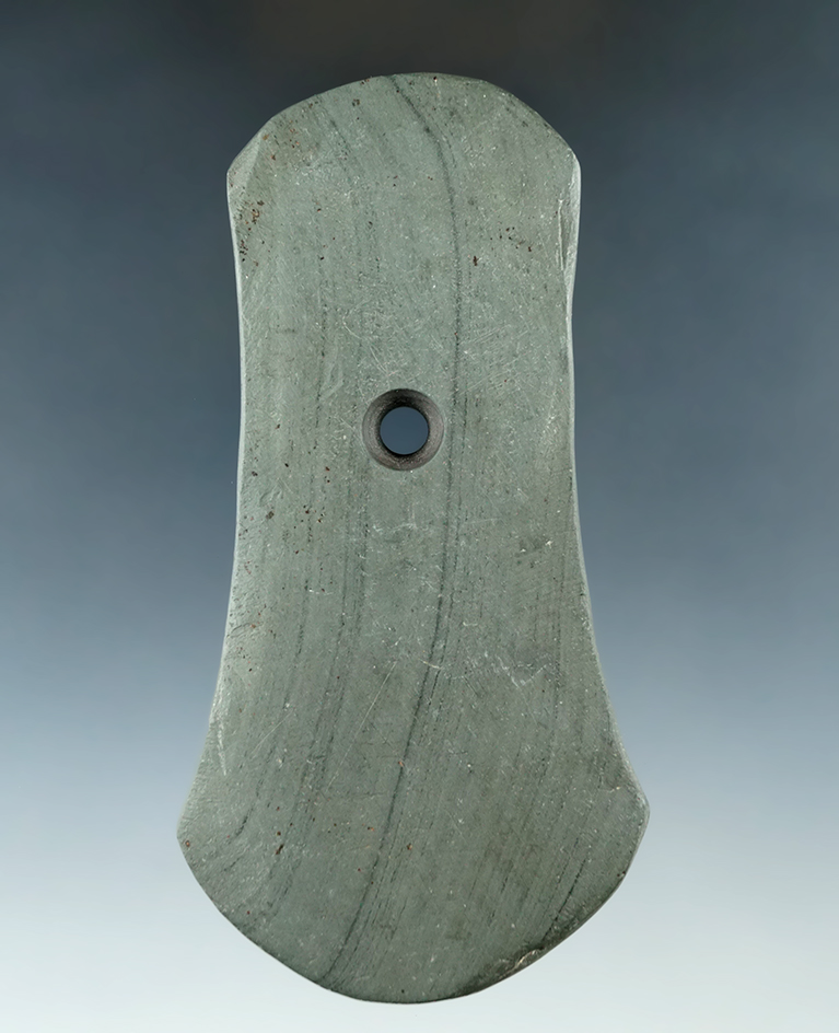 4 3/8" Adena Keyhole Pendant  with nice manganese deposits on surface. Ex. Todd Pessefall Collection