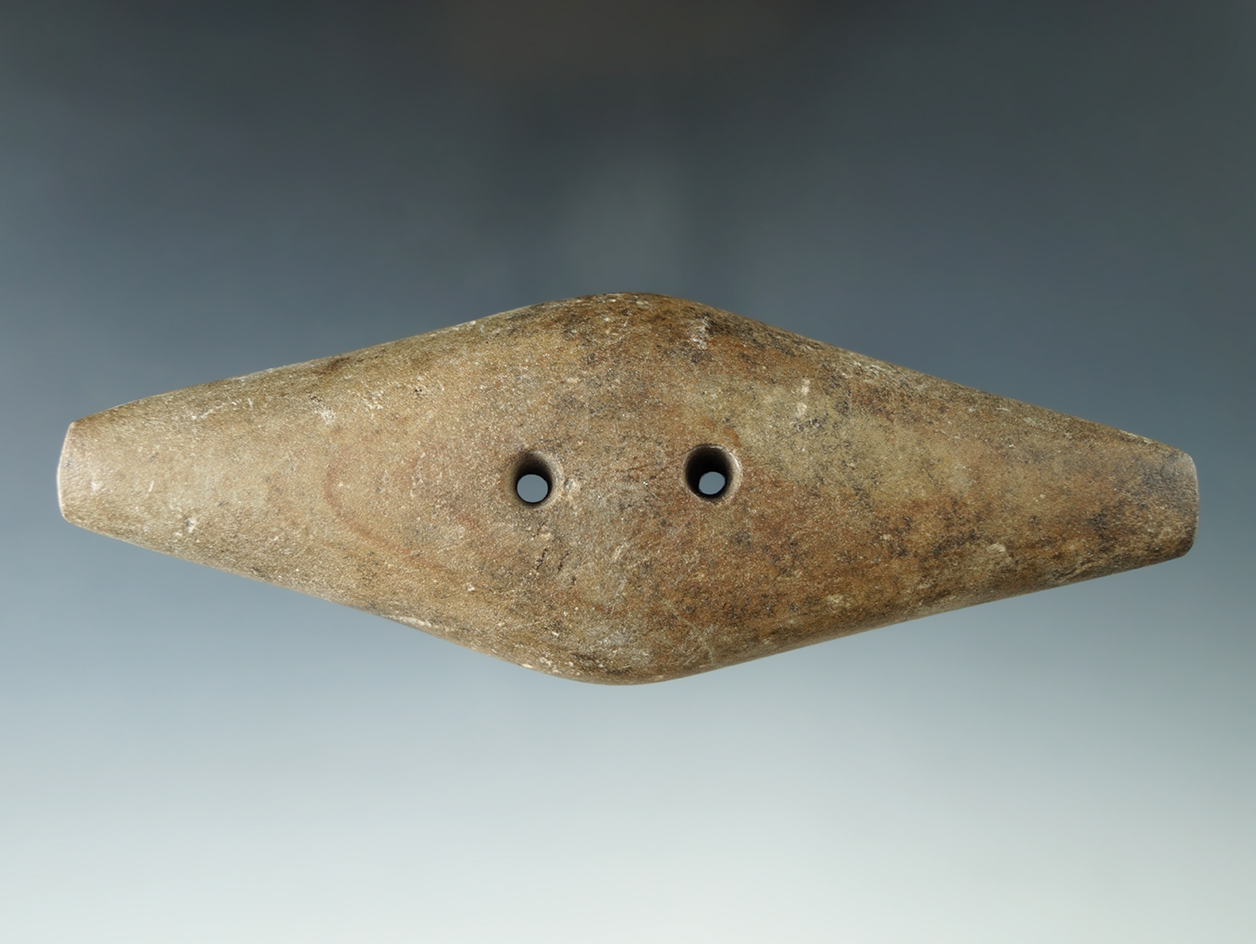 5 5/16" Adena Expanded Center Gorget- Licking Co., Ohio. Pictured in The Meuser Collection.