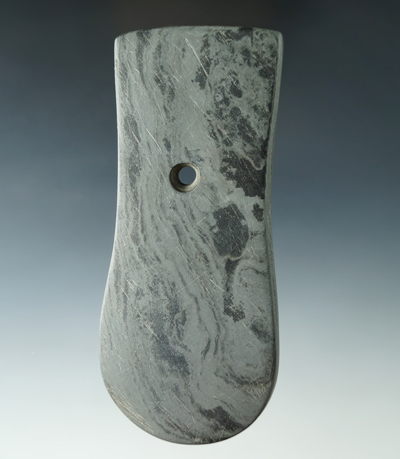 4 1/2" Adena Keyhole Pendant, surface has been cleaned. Found in Knox Co., Ohio.