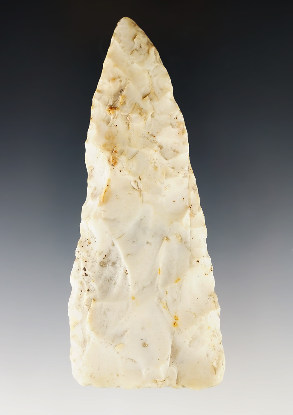 4 1/16" Cobbs Knife made from patinated cream-colored Flint. Found in the Midwestern U.S. 