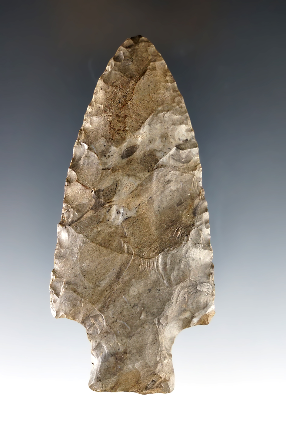 Outstanding 3 9/16" Stemmed Knife made from Onondaga Flint. Found in the Eastern U.S.