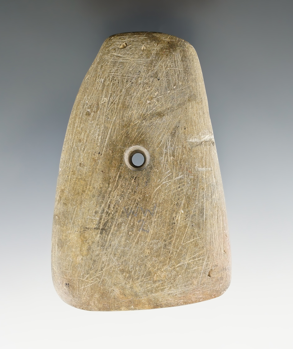 3 7/16" Hopewell Trapezoidal Pendant found in Newton Twp., Licking Co., Ohio. Pictured!
