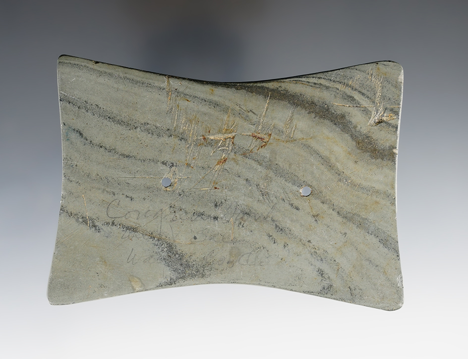 4" Adena Quadriconcave Gorget found near West Salem, Wayne Co., Ohio. Pictured!