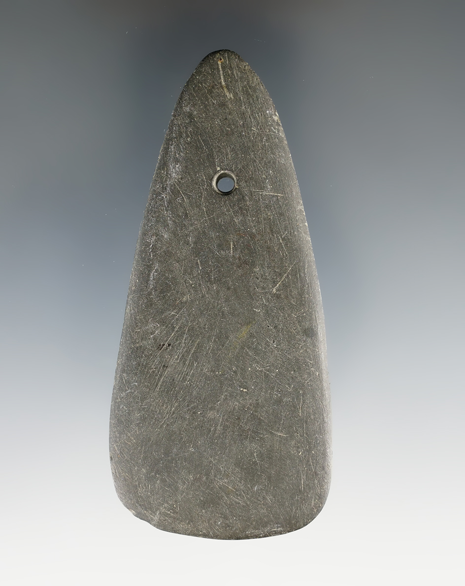 3 1/4" Hopewell Trapezoidal Pendant, Ohio. Ex. August Wehrle (#512W), Earl Townsend.