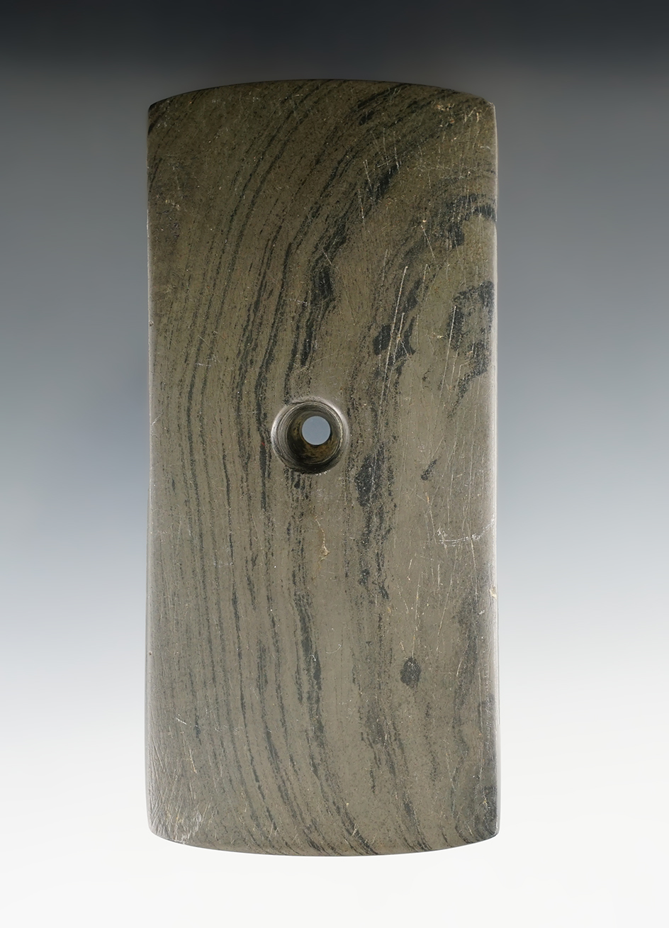 4 11/16" Adena Rectangular Pendant found in Stark Co., Ohio. Jackson and Partain COA's.