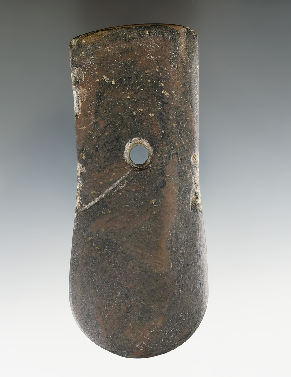 4 5/16" Adena Keyhole Pendant found in the vicinity of Ft. Recovery, Mercer Co., Ohio. Pictured!