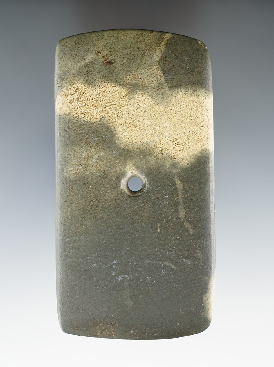 4" Adena Rectangular Pendant with "worm tracks". Washington Twp., Wood Co., Ohio.