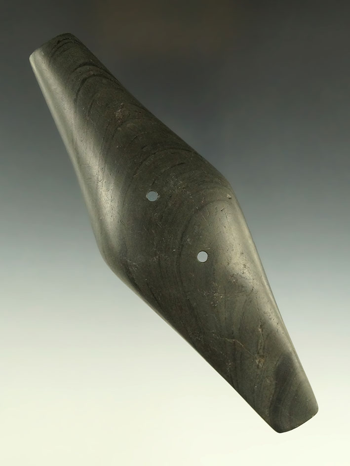 5 1/2" Adena Expanded Center Gorget found in Wood Co., Ohio. Ex. C. Parks, J. Cornell. Pictured!