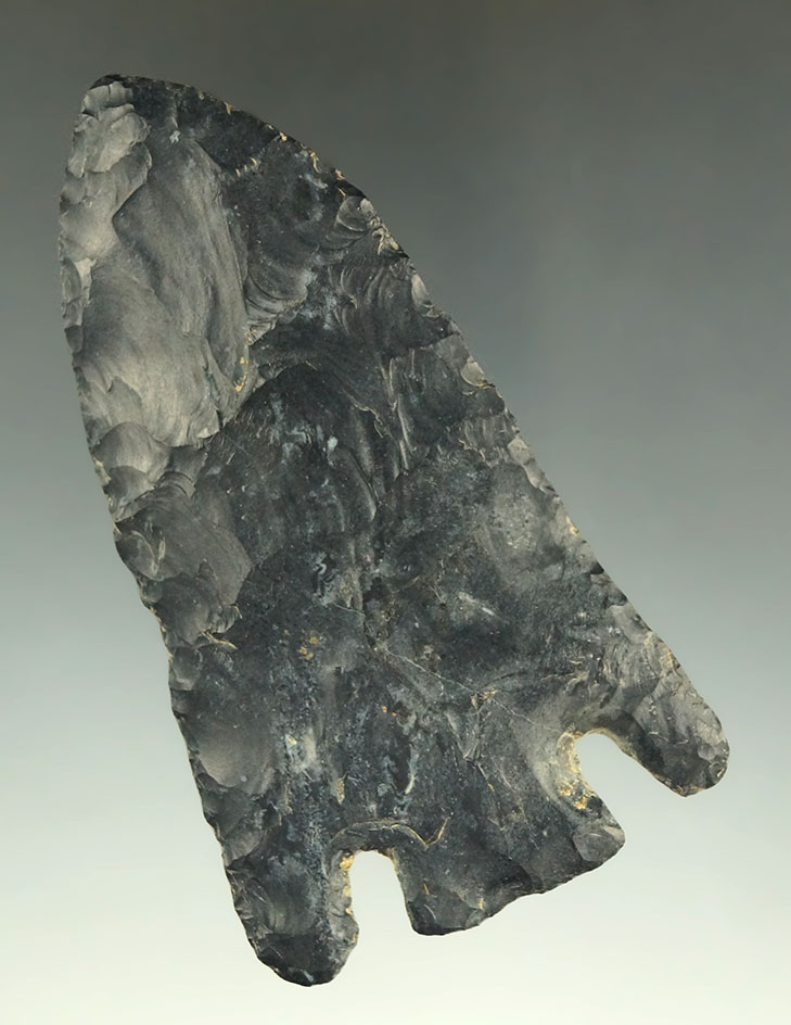 3 1/2" Archaic Basal Notch found in Erie Co., Ohio. Ex. Raymond Vietzen, Max Shipley Collections.