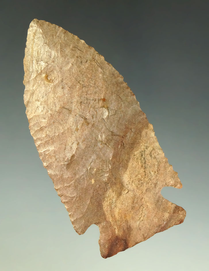 3 1/8" Archaic Kirk Cornernotch - Columbiana Co., Ohio. Ex. Warren Morehead, #231.
