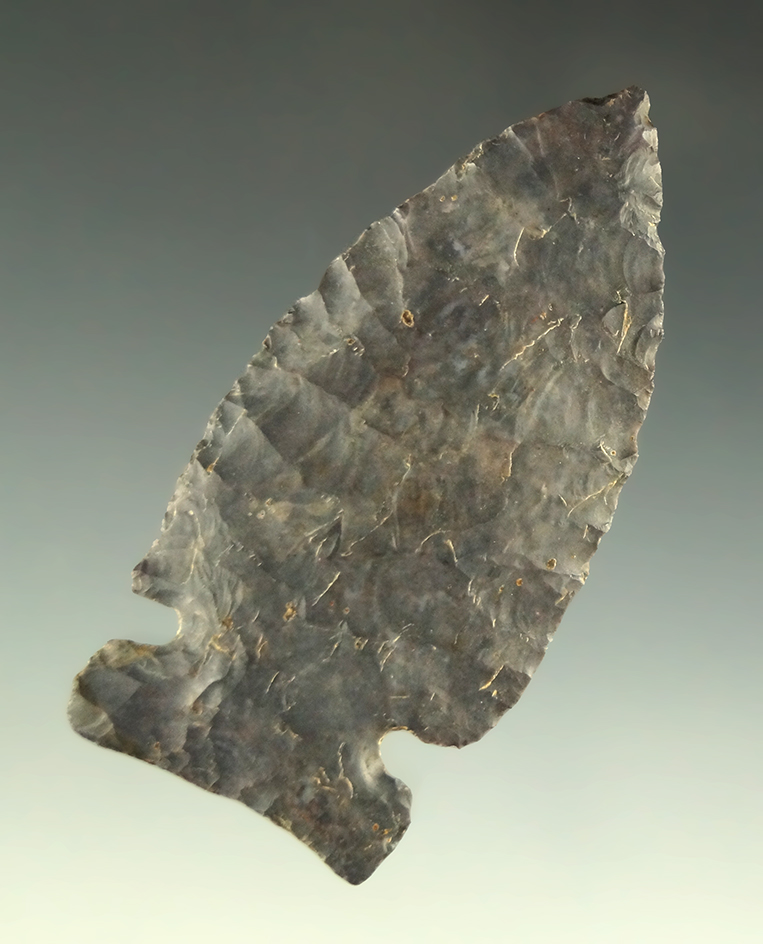 2 3/4" Archaic Sidenotch made from Upper Mercer Flint, found in Ross Co., Ohio. Ex. Ed Hathaway.