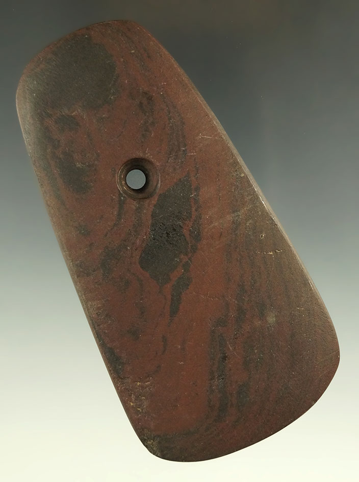 4 5/16" Adena Trapezoidal Pendant found in Ohio. Ex. Dr. P. Titerington, Moorehead, Jim Hawks.