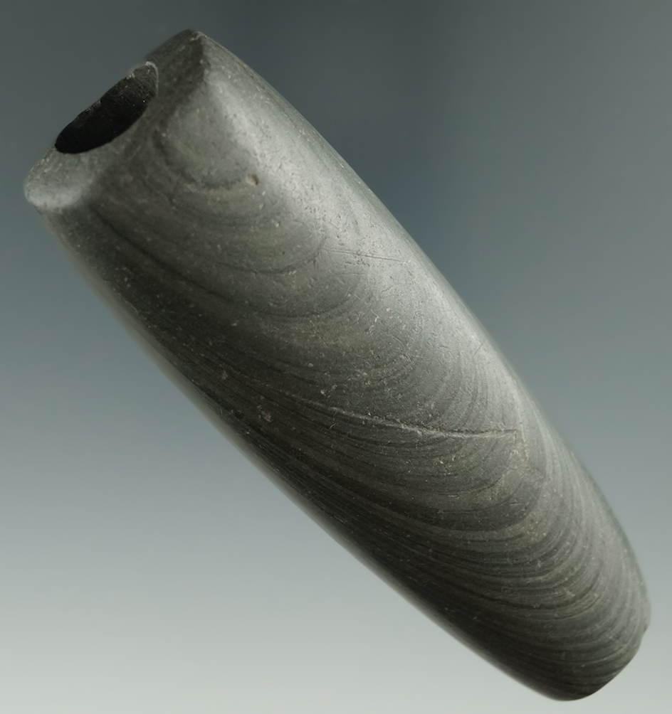 3 13/16" Tubular Bannerstone found in New York.