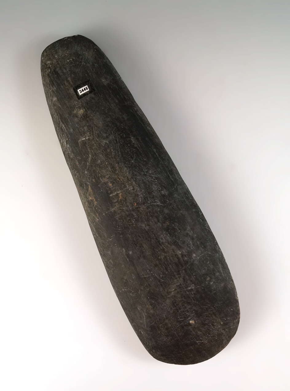 Large 9 9/16" Slate Celt found in Ohio.