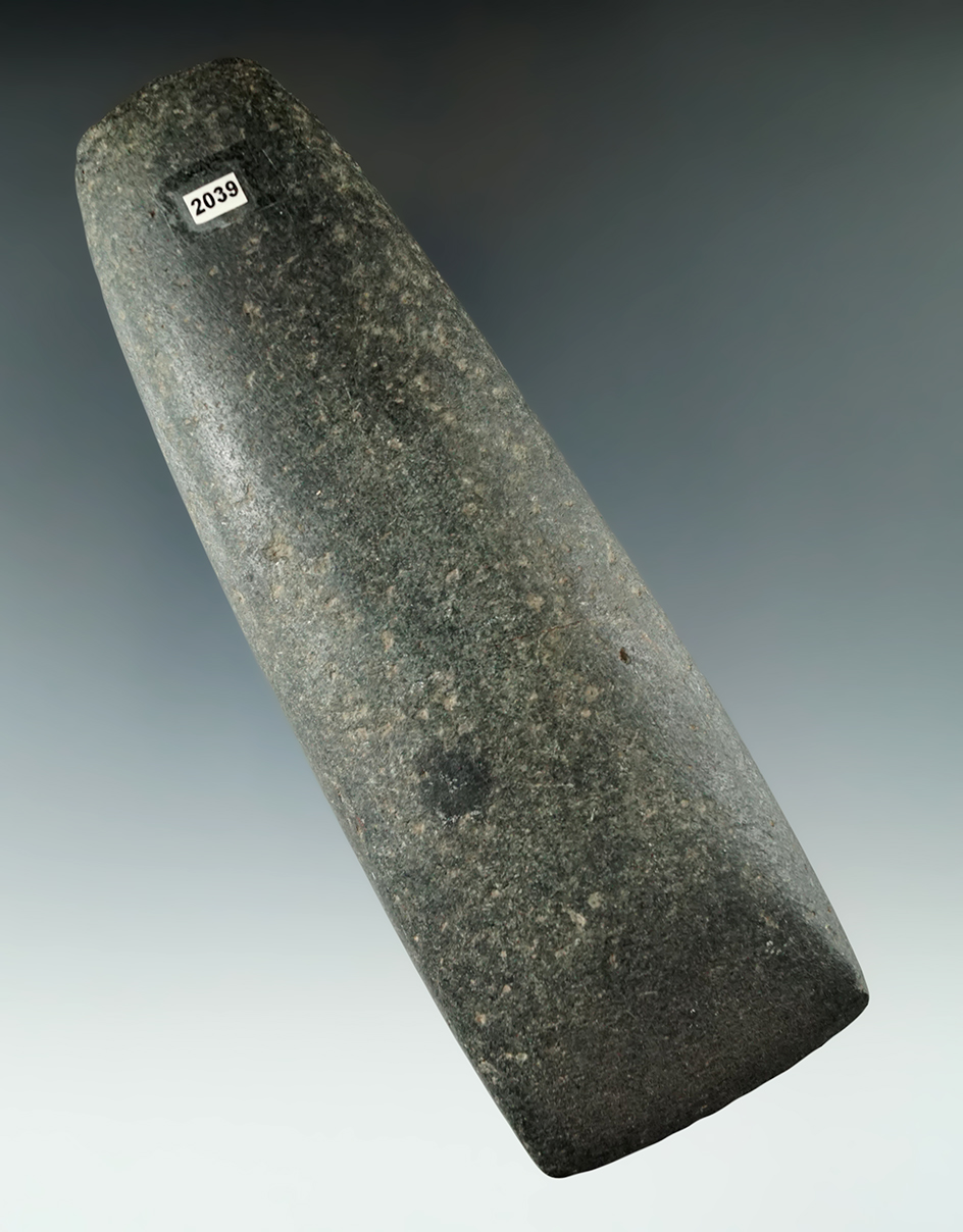 5 3/4" Hardstone Celt found in Mercer Co., Ohio.  Ex. Weidner, Mumaw, Schwanderman.