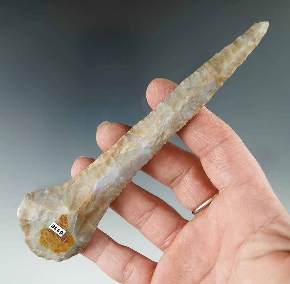 5 9/16" Flint Ridge Flint Drill Found in Ohio.