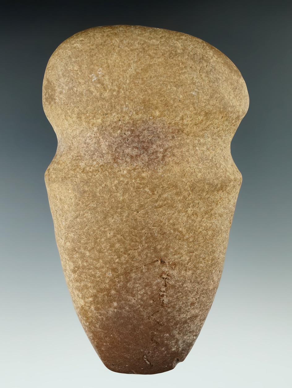 5 3/4" Quartz Full Groove Axe with nice polish to bit and poll found in Darke Co., Ohio.