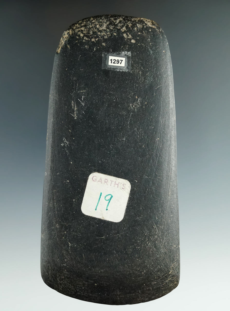 5 1/4" Dense Black Slate Celt found in Ohio.
