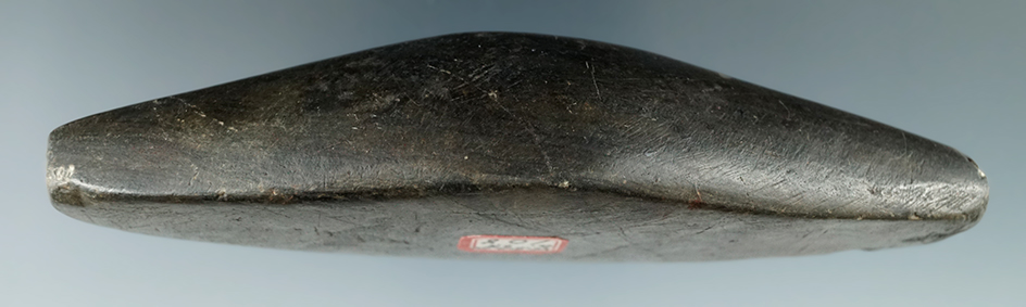 4 3/4" Undrilled Adena Expanded Center Gorget found in Williams Co., Ohio. Ex. L. Badge